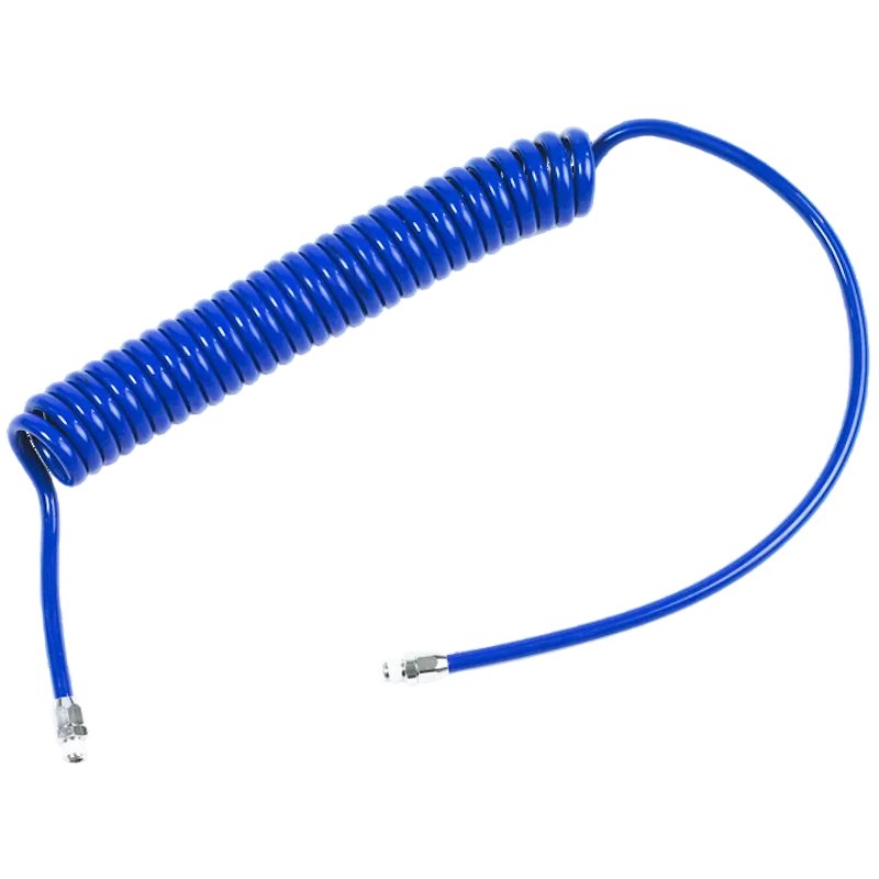 Rectus PUR Spiralslange i blå - 6,5/10 mm x 7,5/6 m med 1/4" fittings