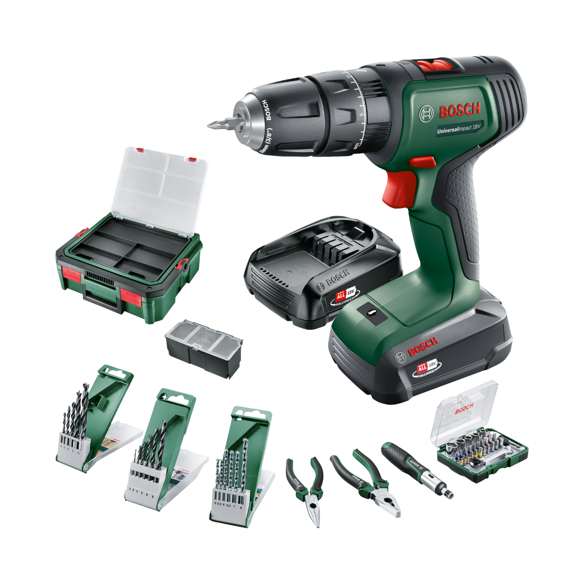 Bosch Universal Impact 18V + SystemBox m/46 tilbehør