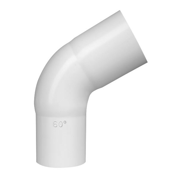 Plastmo plast 60 gr. bøjning 90 mm i hvid