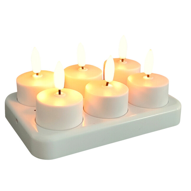 Veli Line Genopladelige LED fyrfadslys - 6 stk.