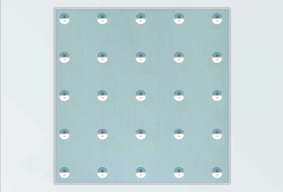 Roliba Aluplade m/runde knopper 24x50 cm