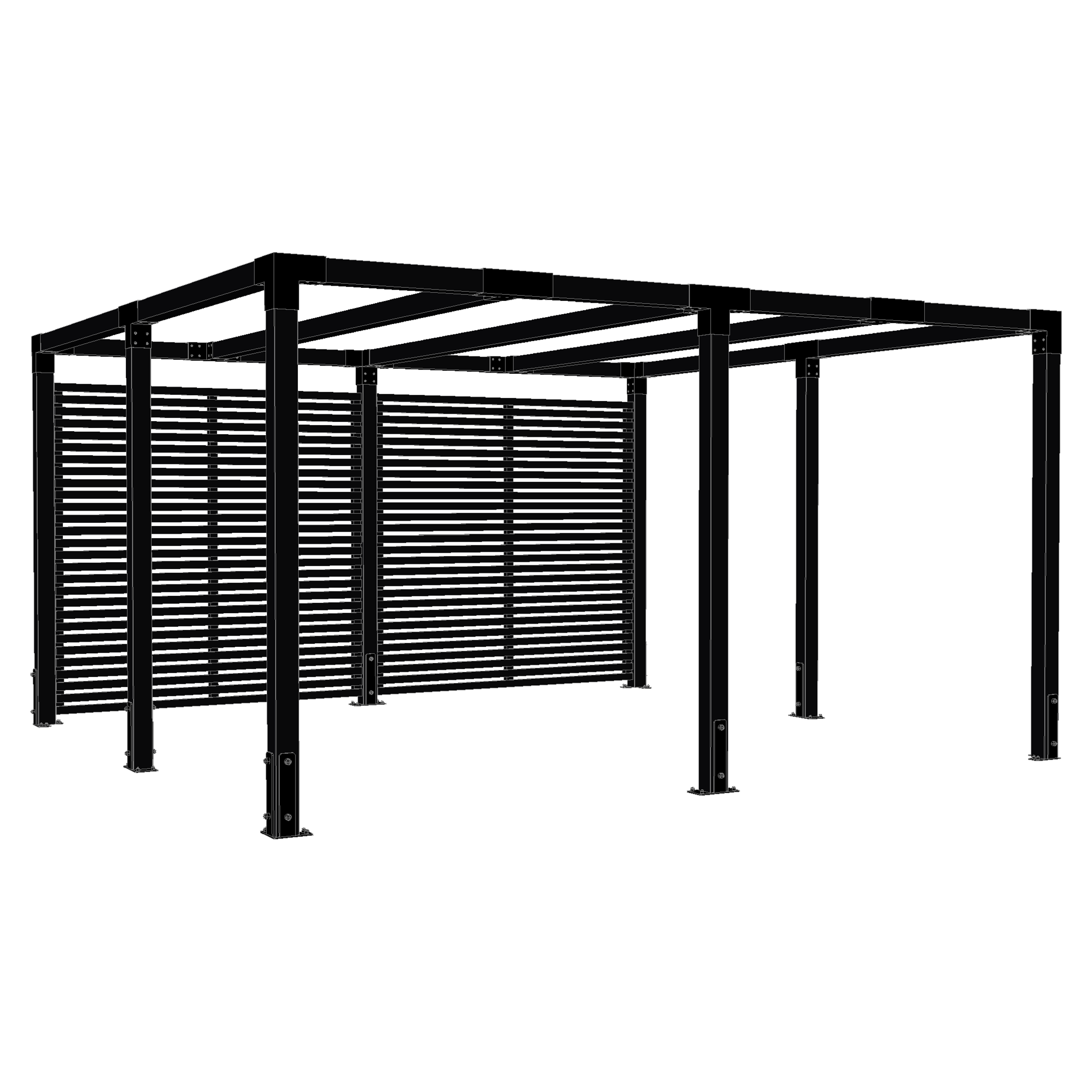 Plus Cubic Pergola - 3 moduler med Tokyo hegn