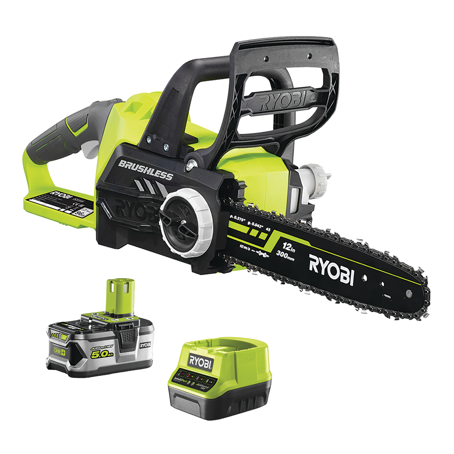 Ryobi RCS18X3050F ONE+ 18V Kædesav med 5,0Ah batteri og lader