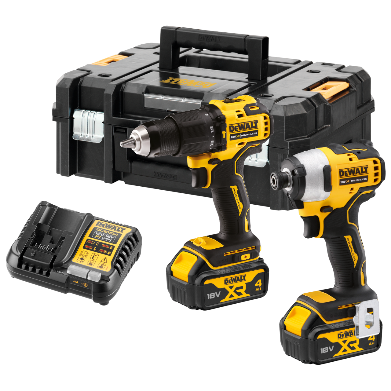 Dewalt DCK2062M2T-QW 8V XR Kombokit DCD709+DCF809 med 2 stk. 4,0Ah batteri lader og TSTAK