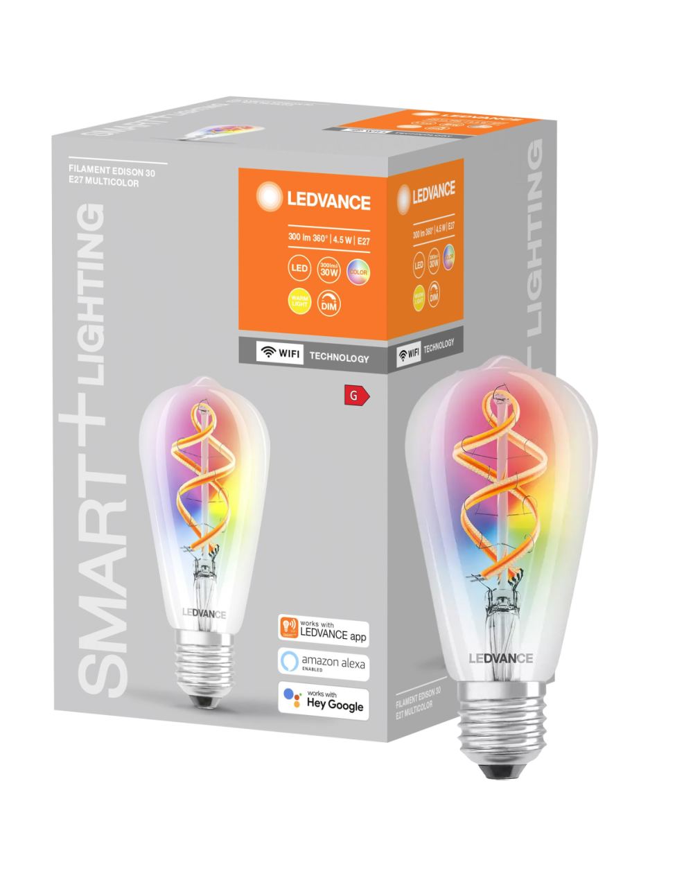 LEDVANCE SMART+ E27 Filament RGB Edison Wi-Fi