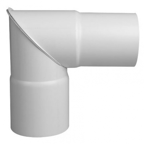 Plastmo plast 90 gr. knærør 110 mm i hvid
