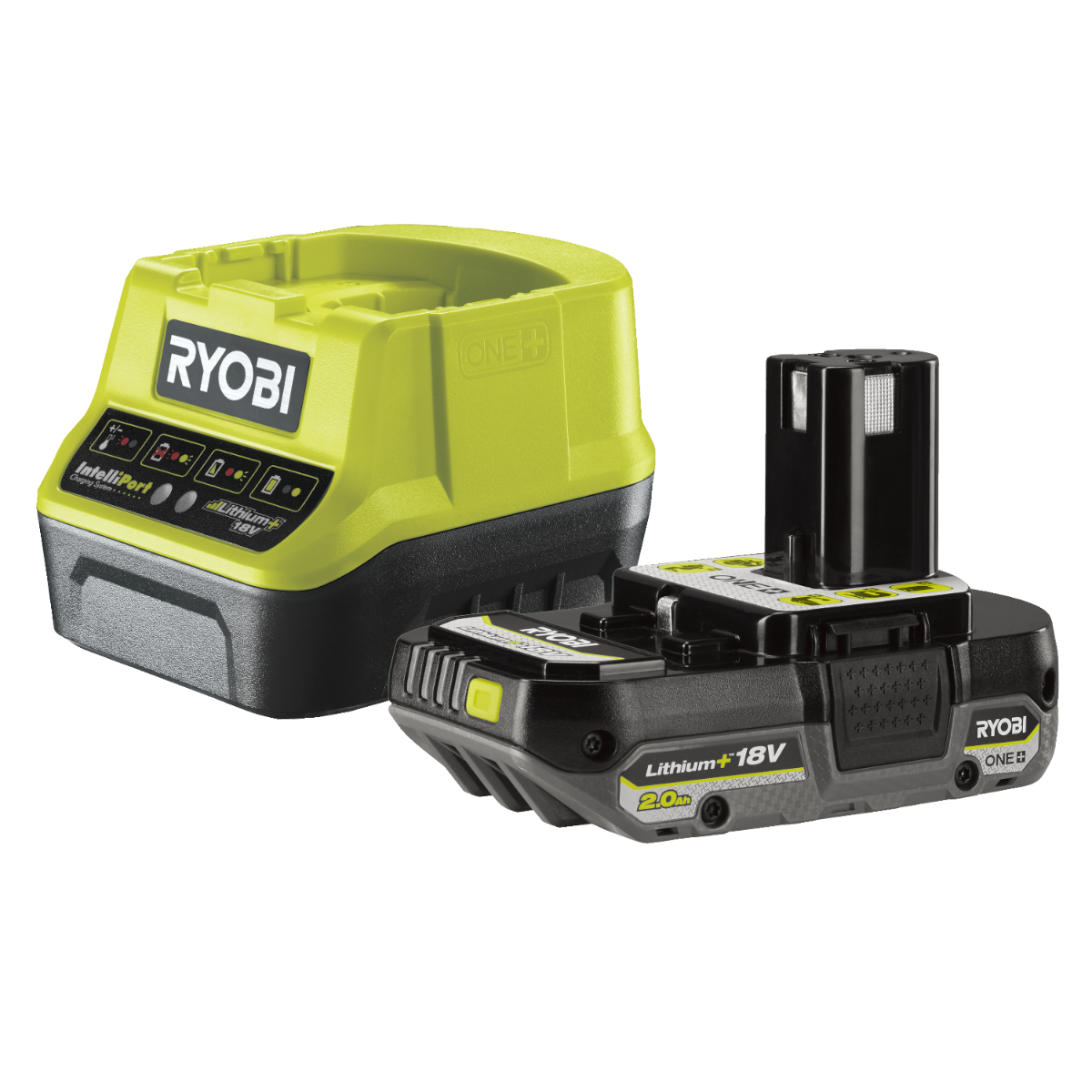 Ryobi RC18120-120C ONE+ 18V Startsæt med 2,0 Ah batteri og hurtiglader