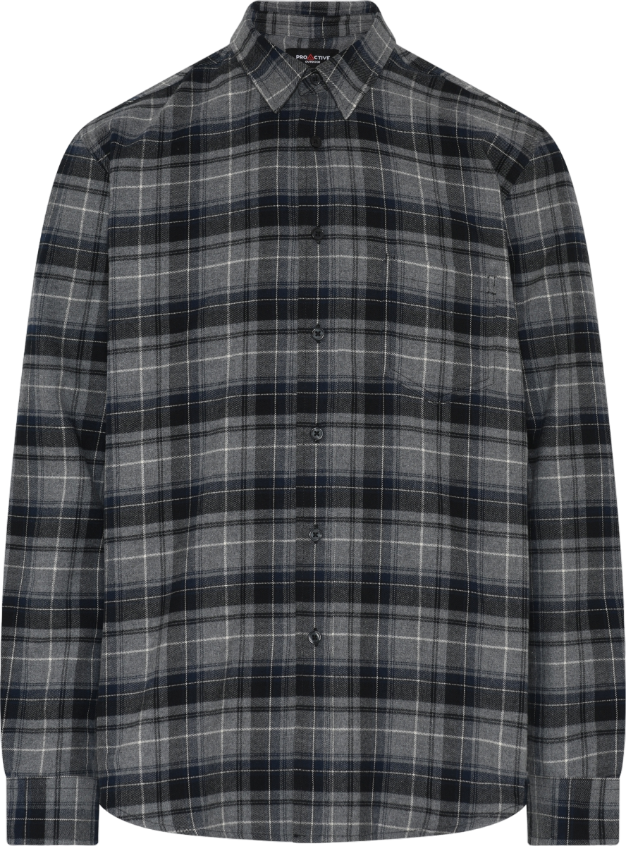 ProActive Flannelskjorte i sort/grå - Str. 2XL