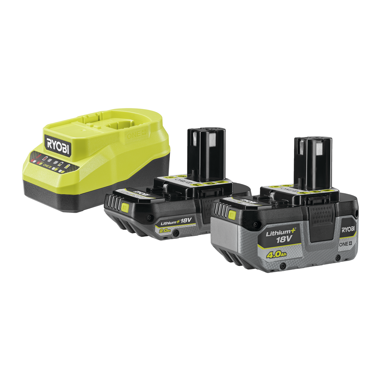 Ryobi RC18120A-242X ONE+ 18V Startsæt med 2,0Ah/4,0Ah Lithium+ batterier og lader