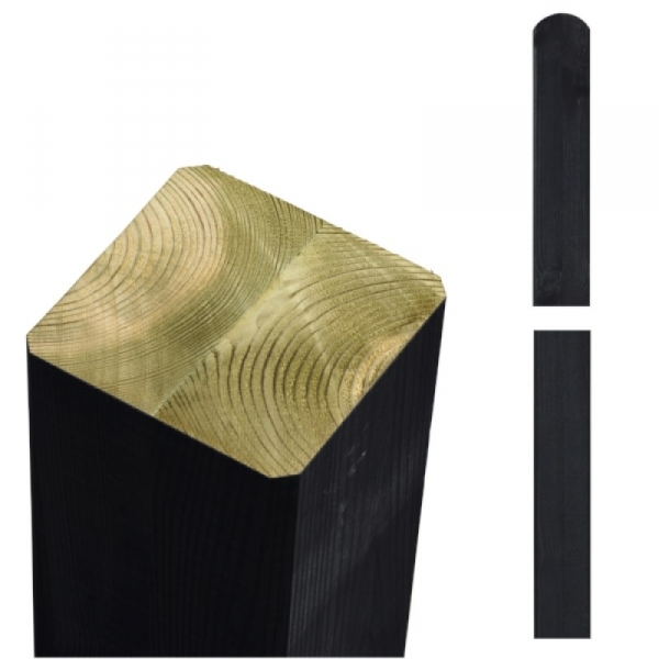 Plus stolpe trykimprægneret sort 9x9 cm 208 cm
