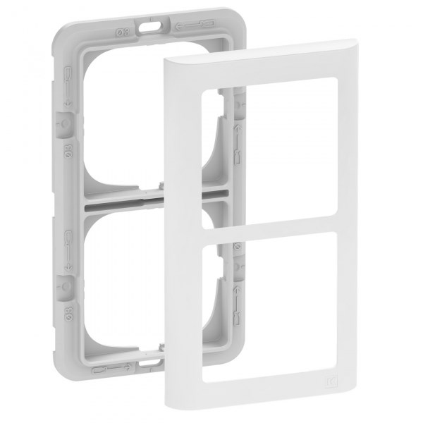 LK FUGA Soft designramme med monteringsramme 2 modul hvid