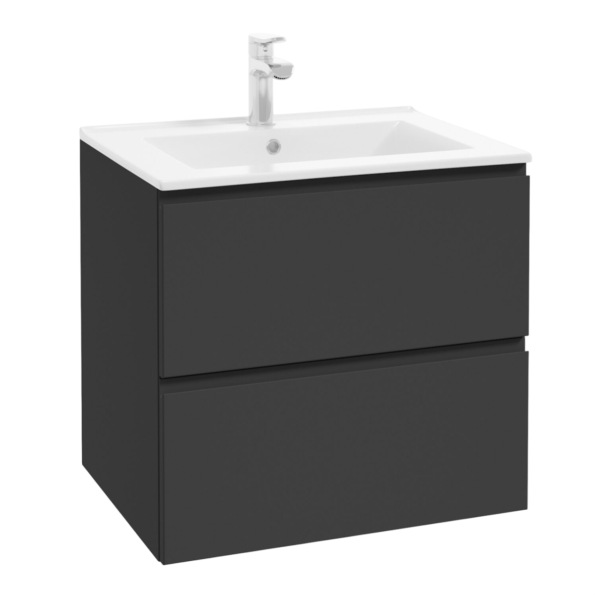 Milobad Reno Badmøbel med porcelænsvask i mat antracit 60 cm