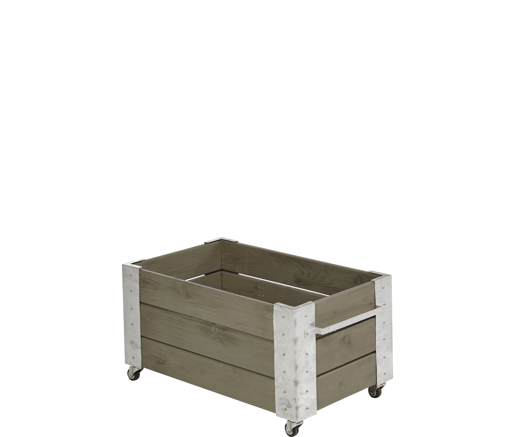 Plus Cubic Blomsterkasse med hjul 87×45 cm i gråbrun