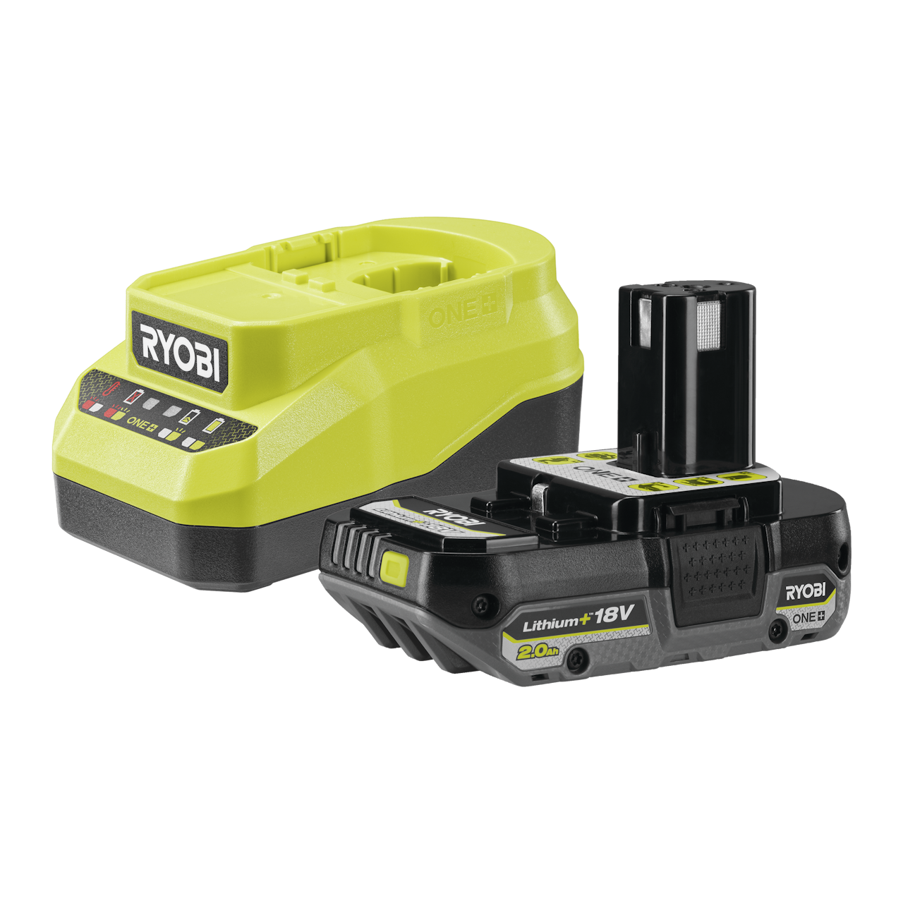 Ryobi RC18120A-120C ONE+ 18V Startsæt med 2,0Ah Lithium+ batteri og lader