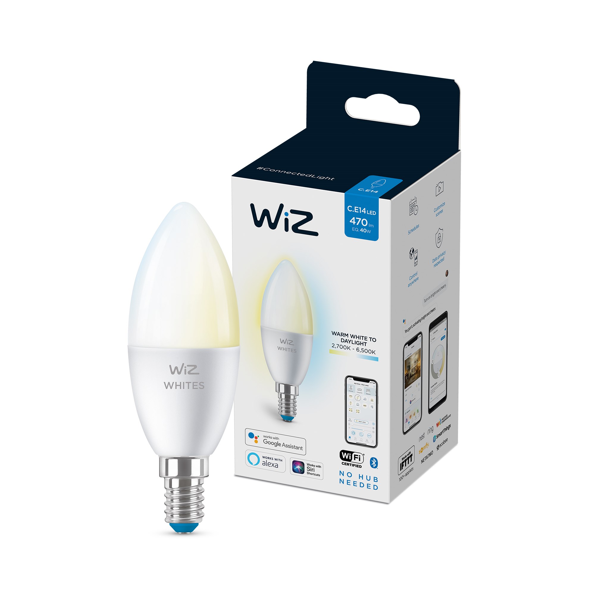 WiZ E14 C37 Tunable White Smart LED Wi-Fi kerte pære