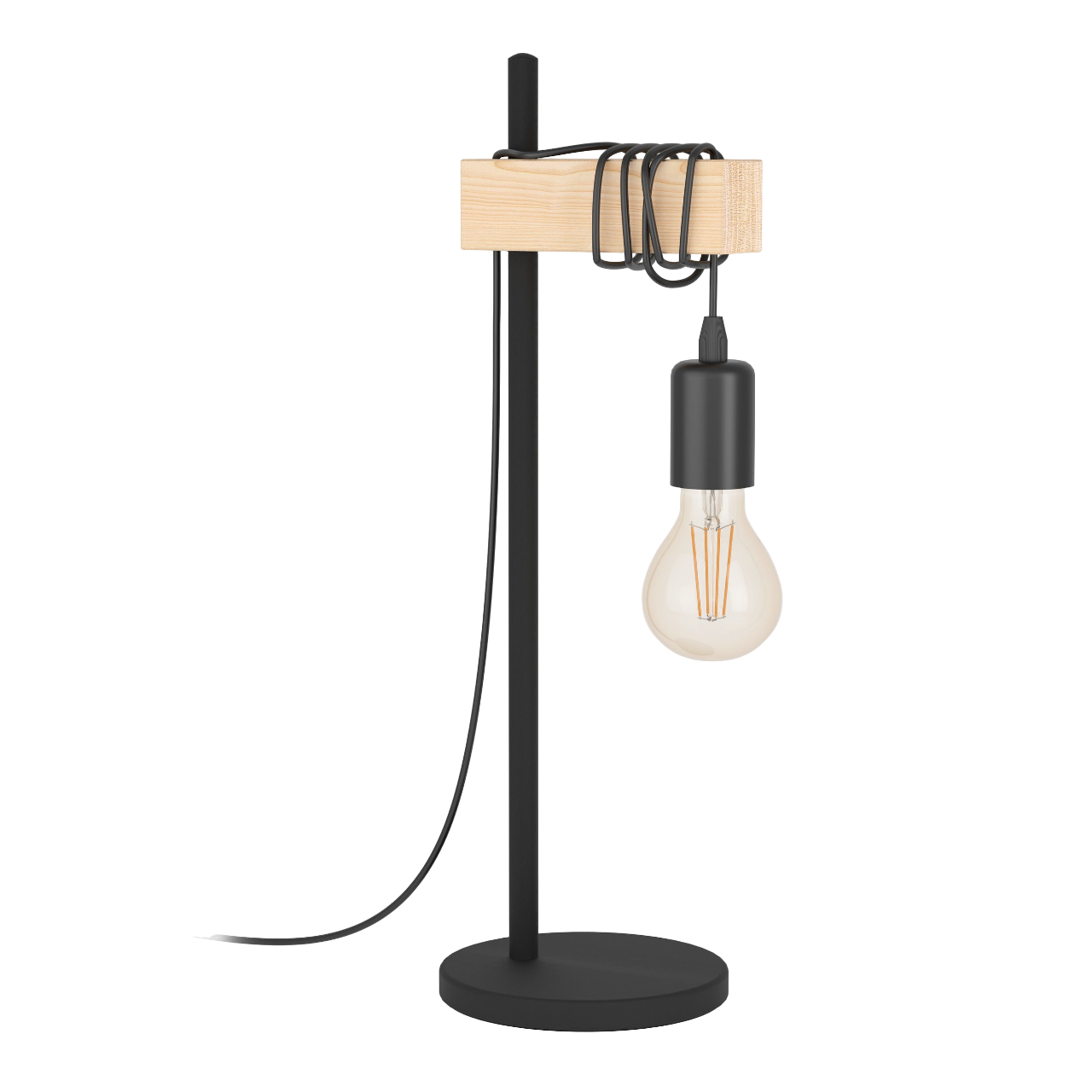 EGLO Townshend Bordlampe i sort/træ