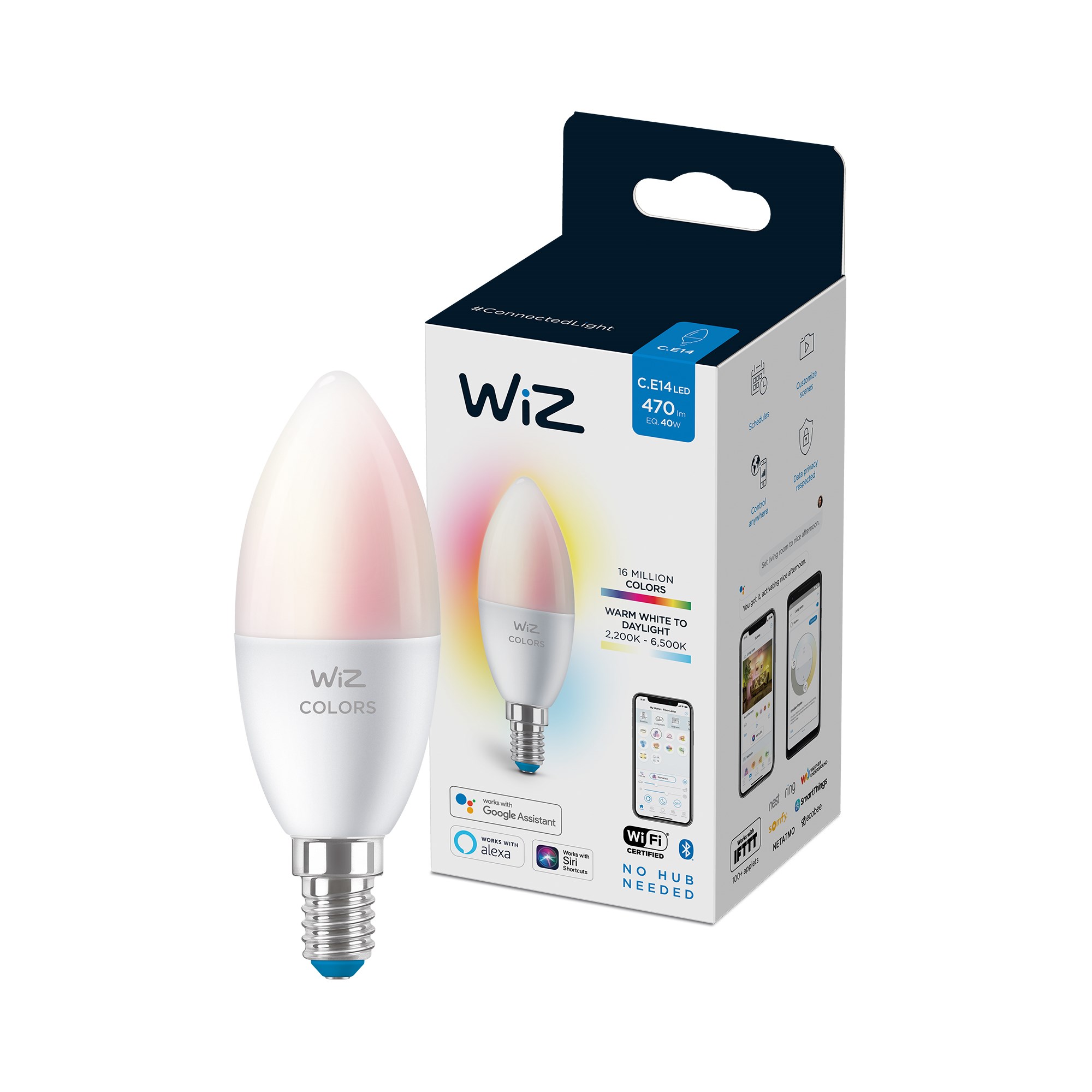 WiZ E14 C37 Colors & Tunable White Smart LED Wi-Fi kerte pære