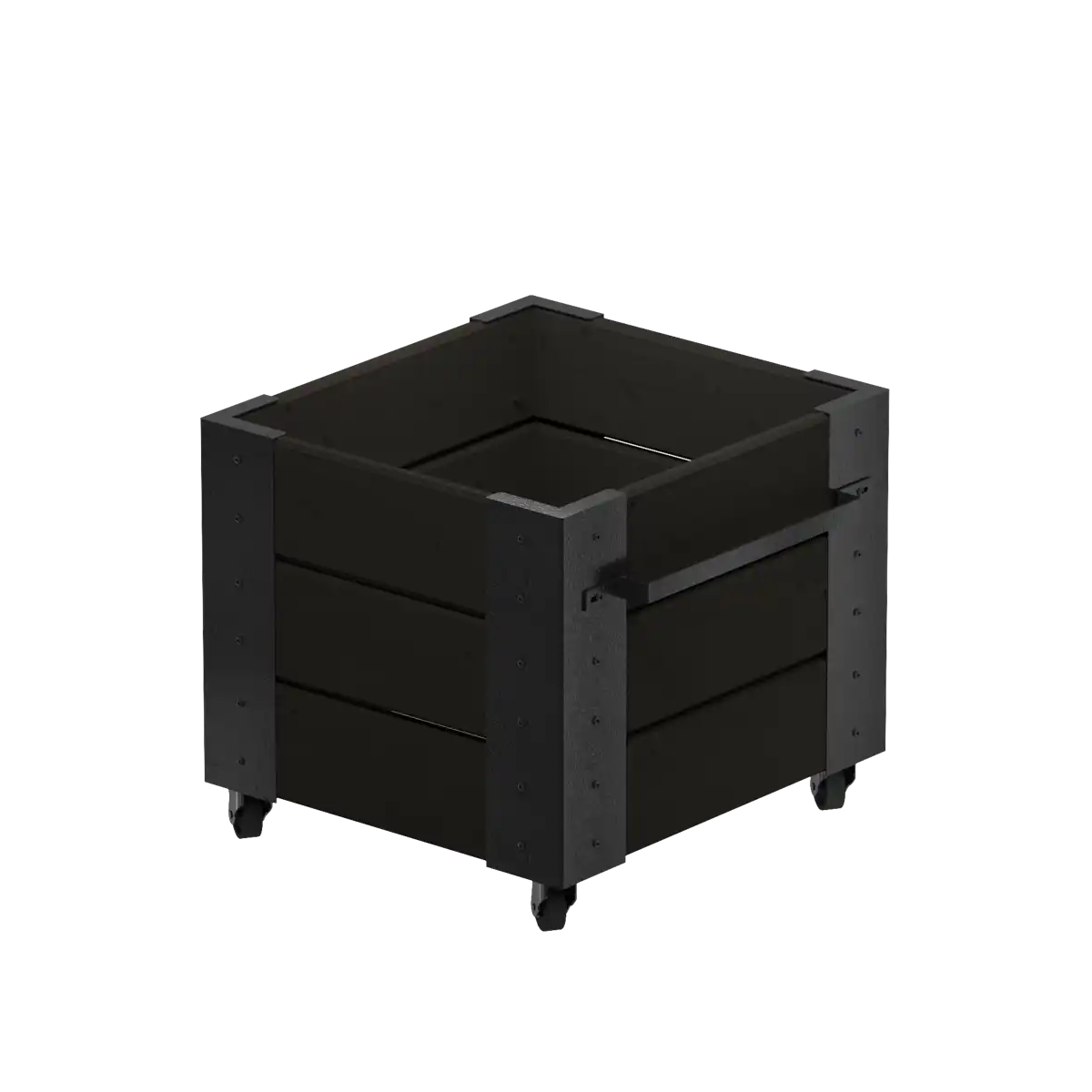 Plus Cubic Blomsterkasse med hjul i Sort RAL 9005 46×45 cm