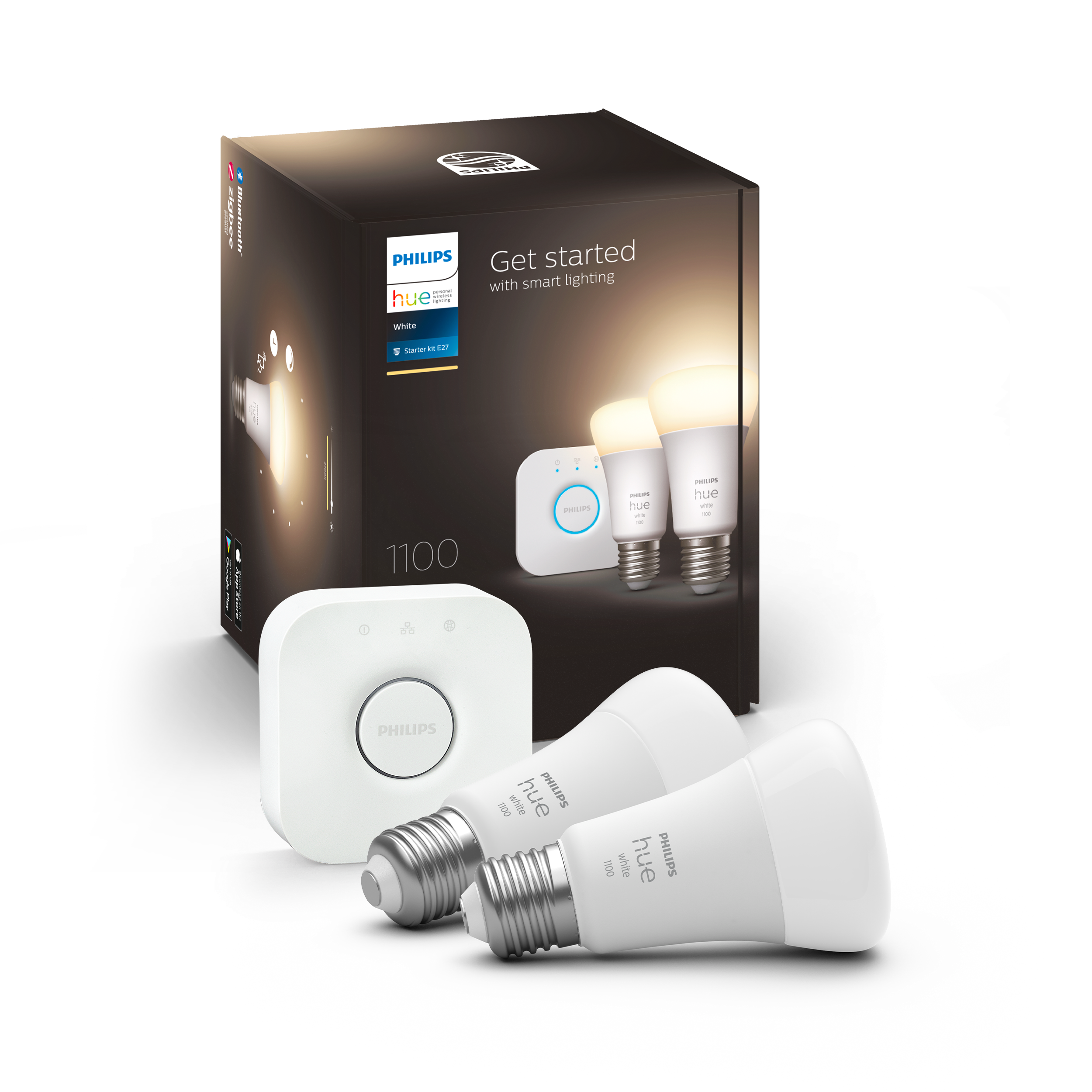 Philips Hue E27 BT White 1100 lm - Startsæt 2E27+BR