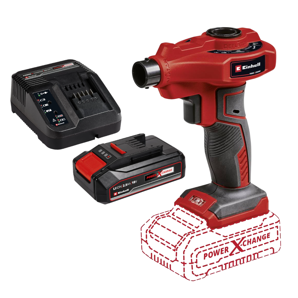 Einhell CE-AP 18 Li Luftpumpe med 2,5Ah batteri og lader