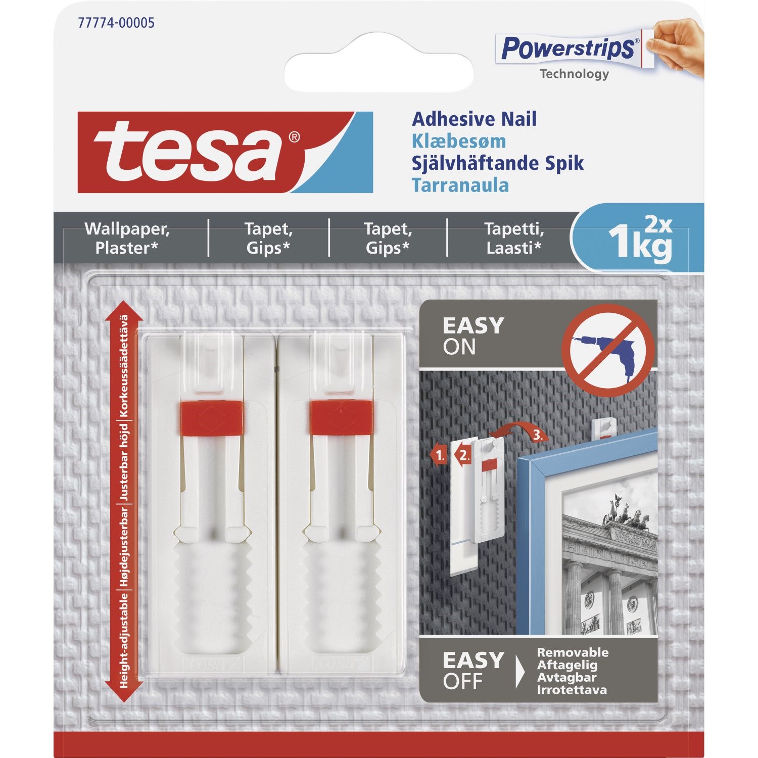 Tesa Justerbart klæbesøm til tapet og gips (1 kg)