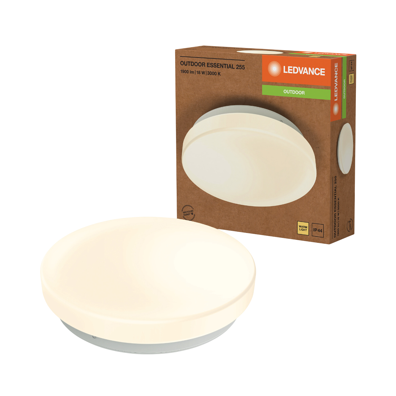 LEDVANCE Outdoor Essential Plafond 325mm i hvid