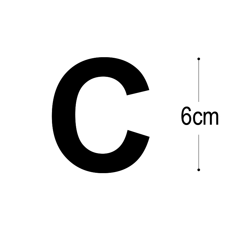 Allux Foliebogstav C i sort 6 cm