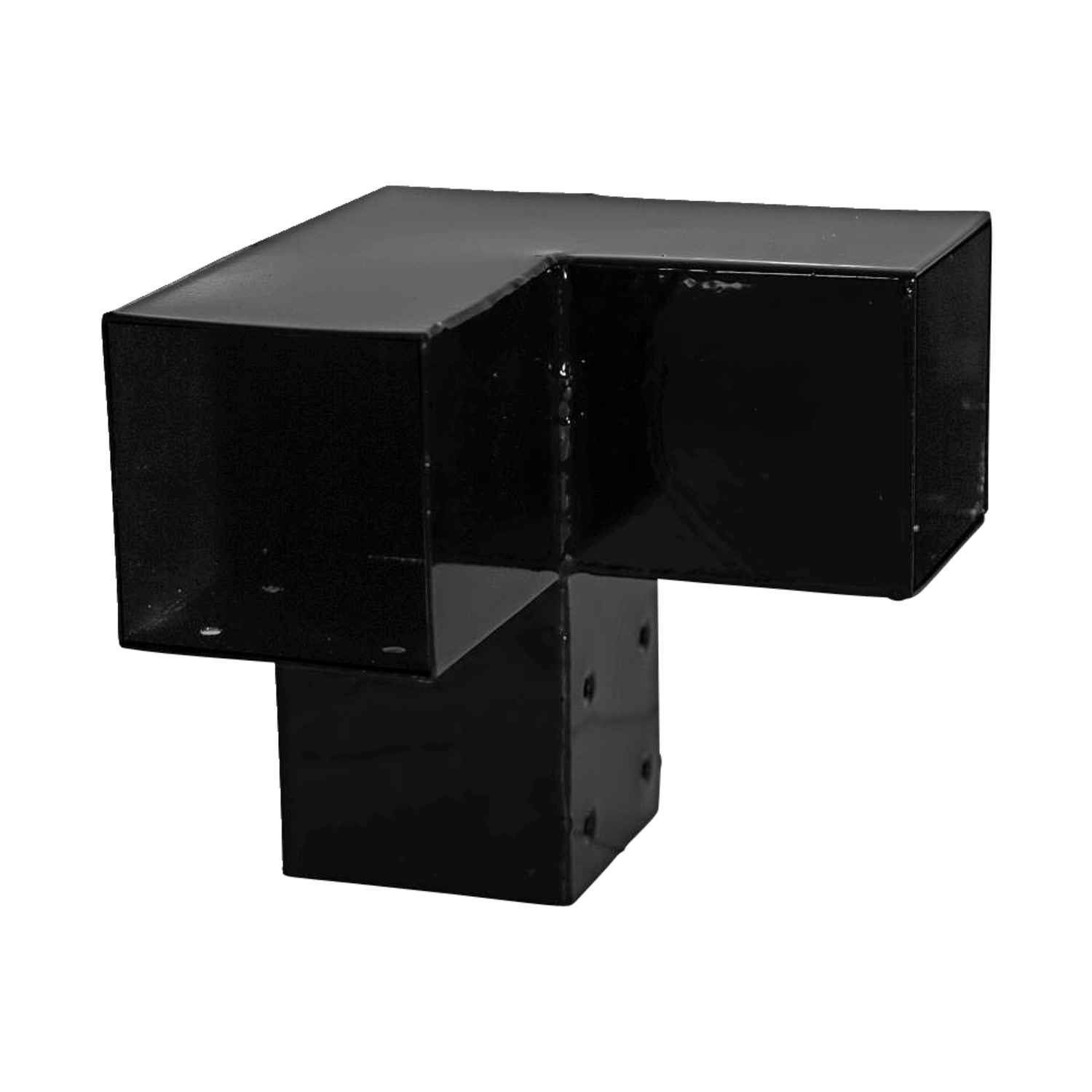 Plus Cubic Hjørnebeslag dobbelt sort til 9×9 cm stolper
