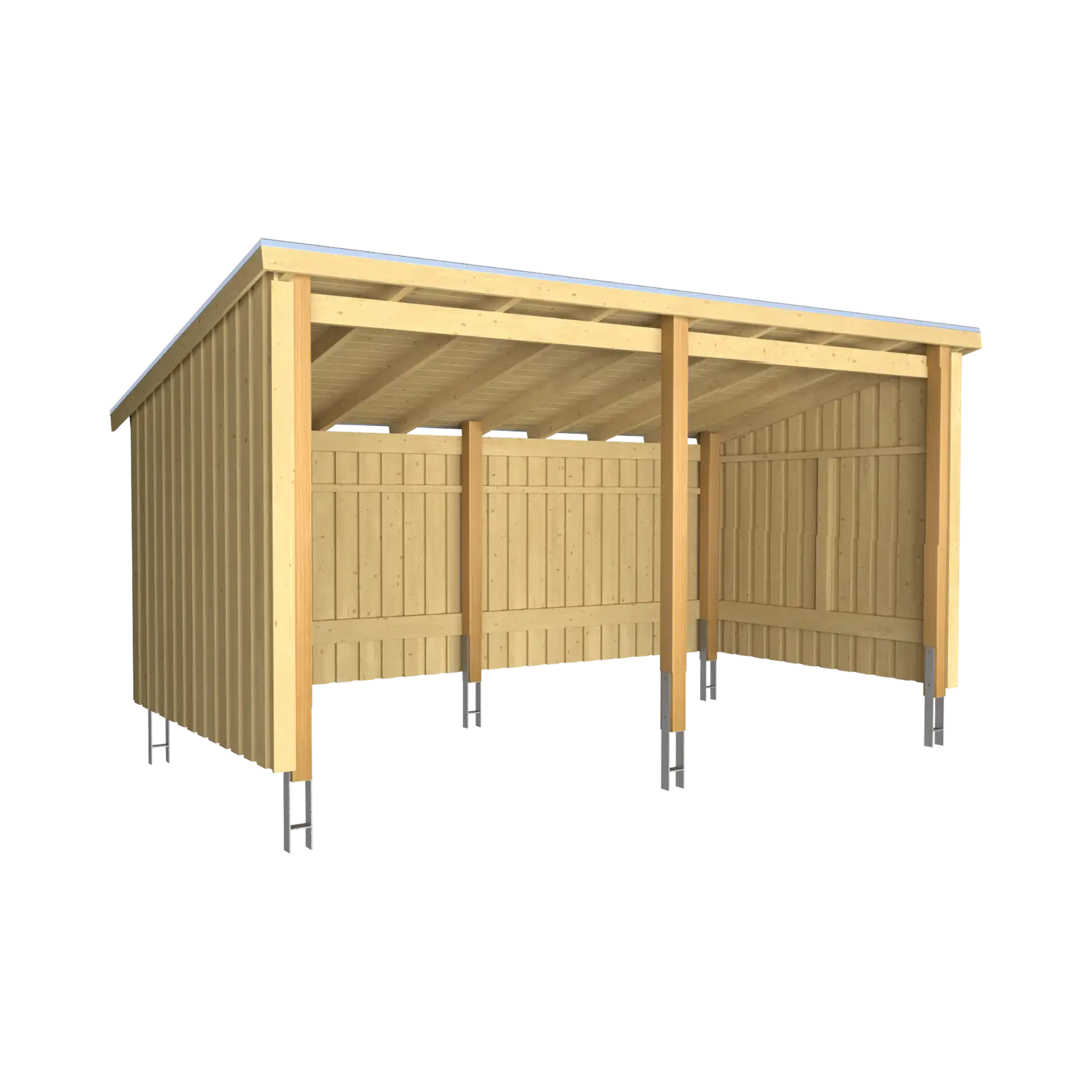 Plus Nordic Multi Havehus 9,5 m² - 2 moduler åben inkl. tagpap/alulister/stolpefødder