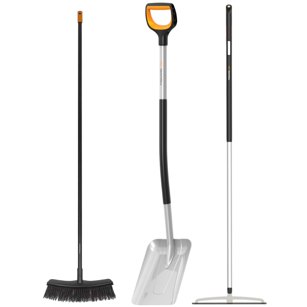 Fiskars Havesæt med kost, skovl og haverive