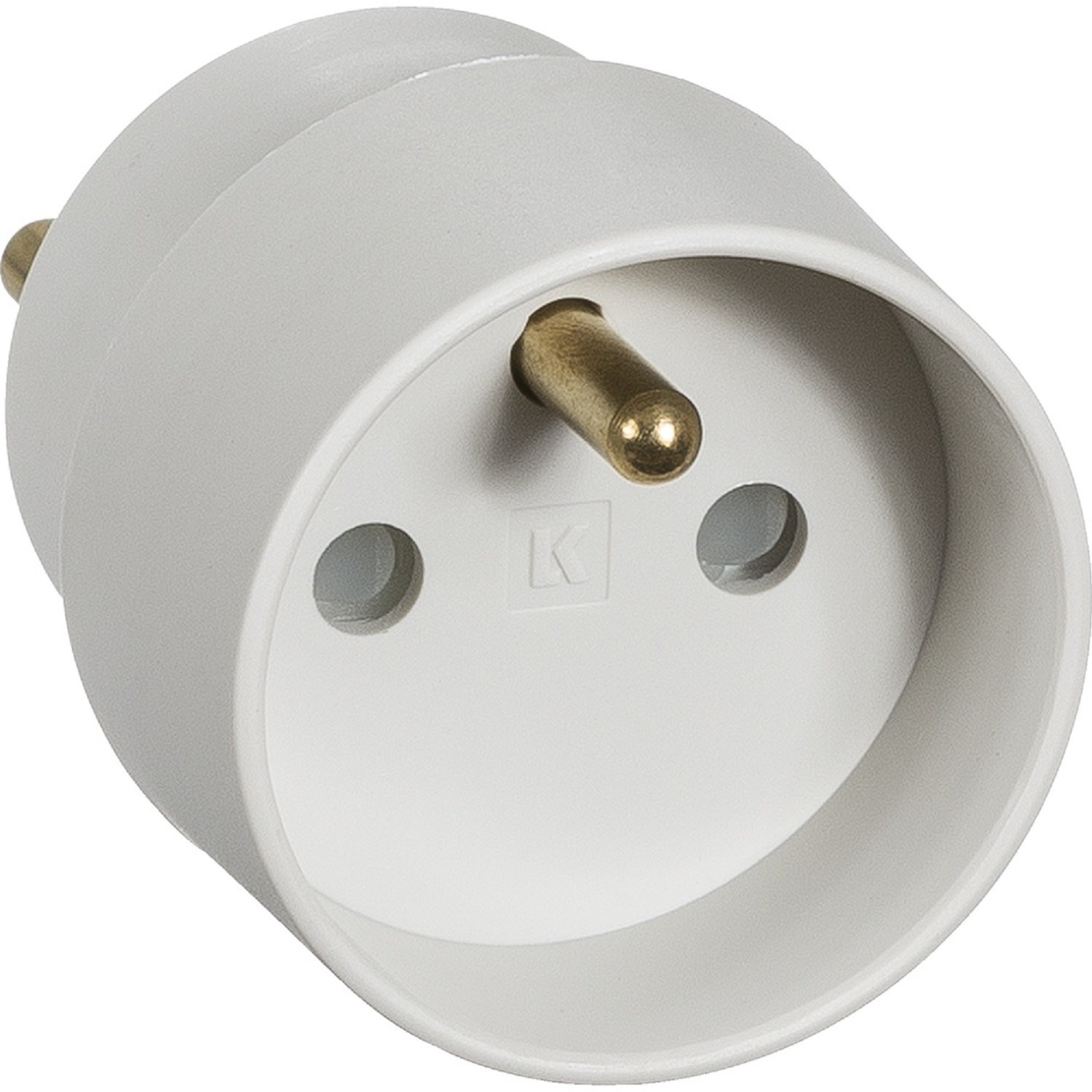 LK Schuko Adapter med pind-jord - Grå