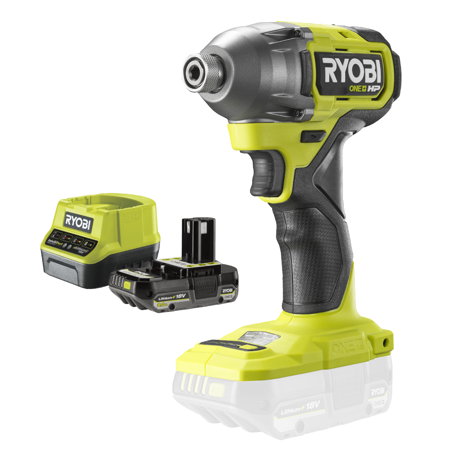 Ryobi RID18X ONE+ 18V HP Slagskruetrækker med 2,0Ah batteri og hurtiglader
