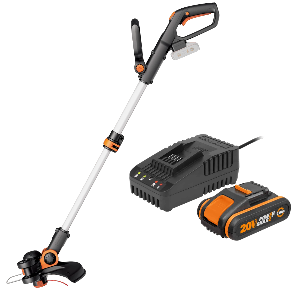 Worx WG163E 20V PowerShare Græstrimmer med 2,0Ah batteri og lader