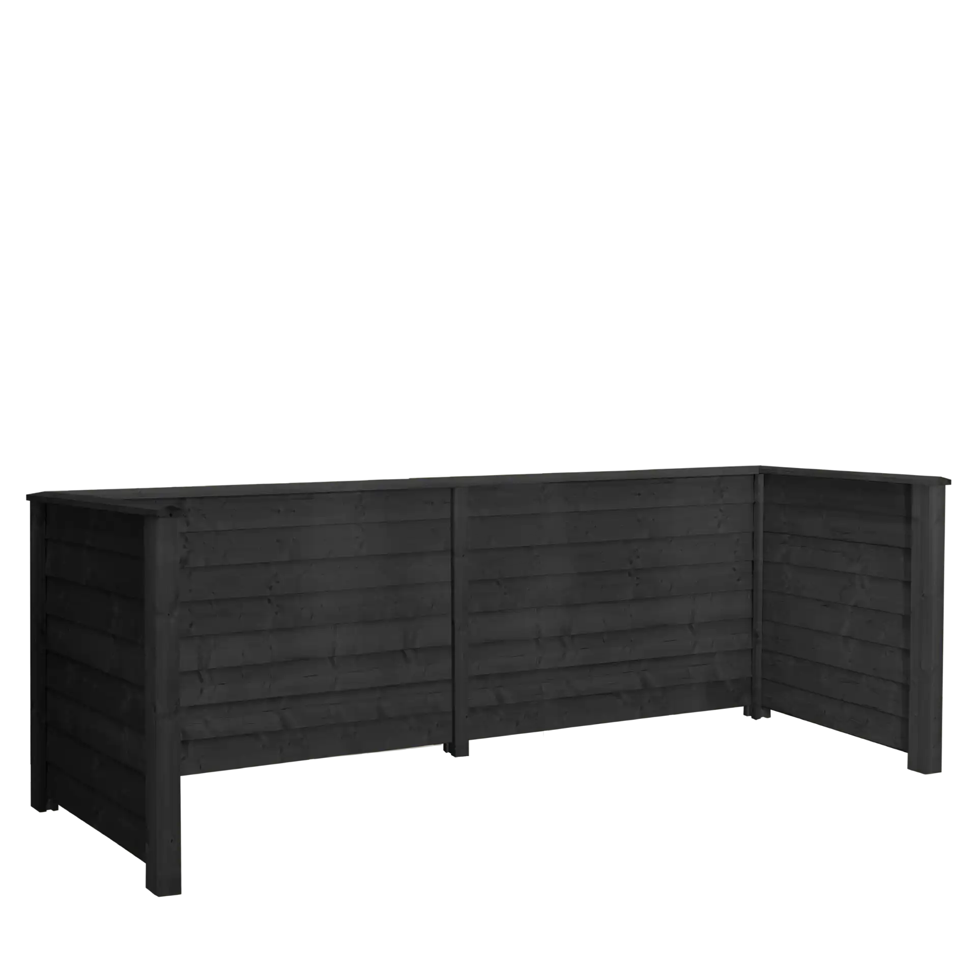 Plus Klink Profil Renovationsskjul med træstolper til nedgravning 377x97x108 cm - Sort
