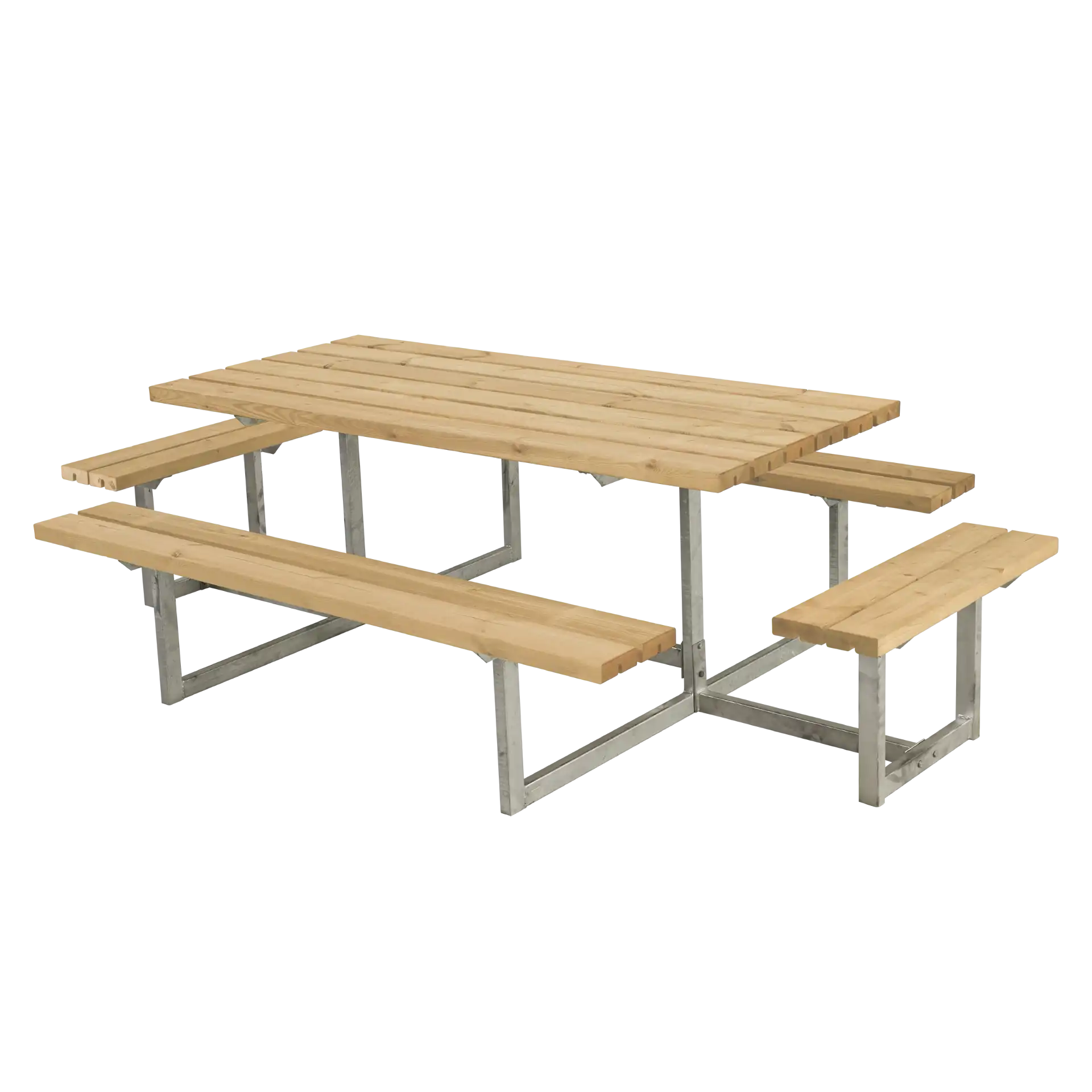 Plus Basic Bord/Bænkesæt m/2 påbygninger 260 cm i Gyldenbrun ThermoWood