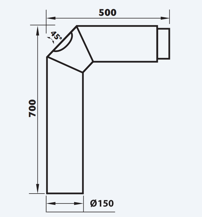 Aduro Knærør 2 x 45 gr. med renselåge