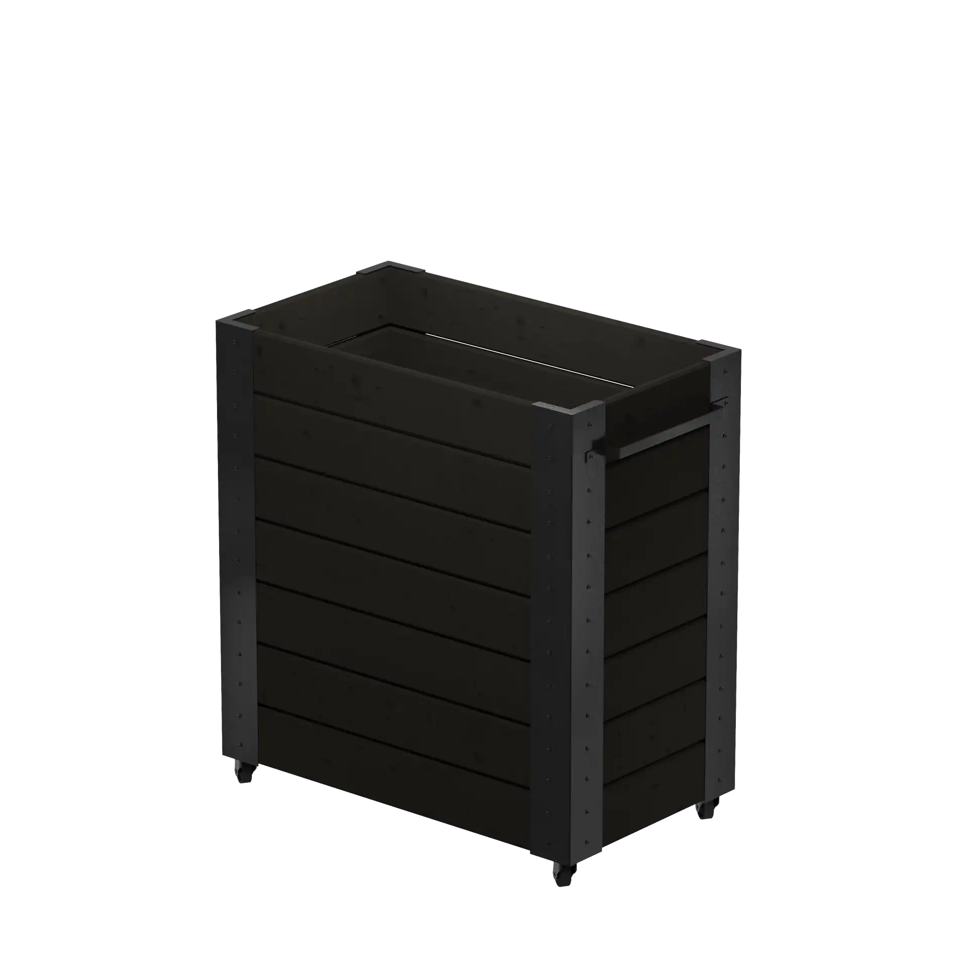 Plus Cubic Blomsterkasse med hjul i Sort RAL 9005 87×95 cm