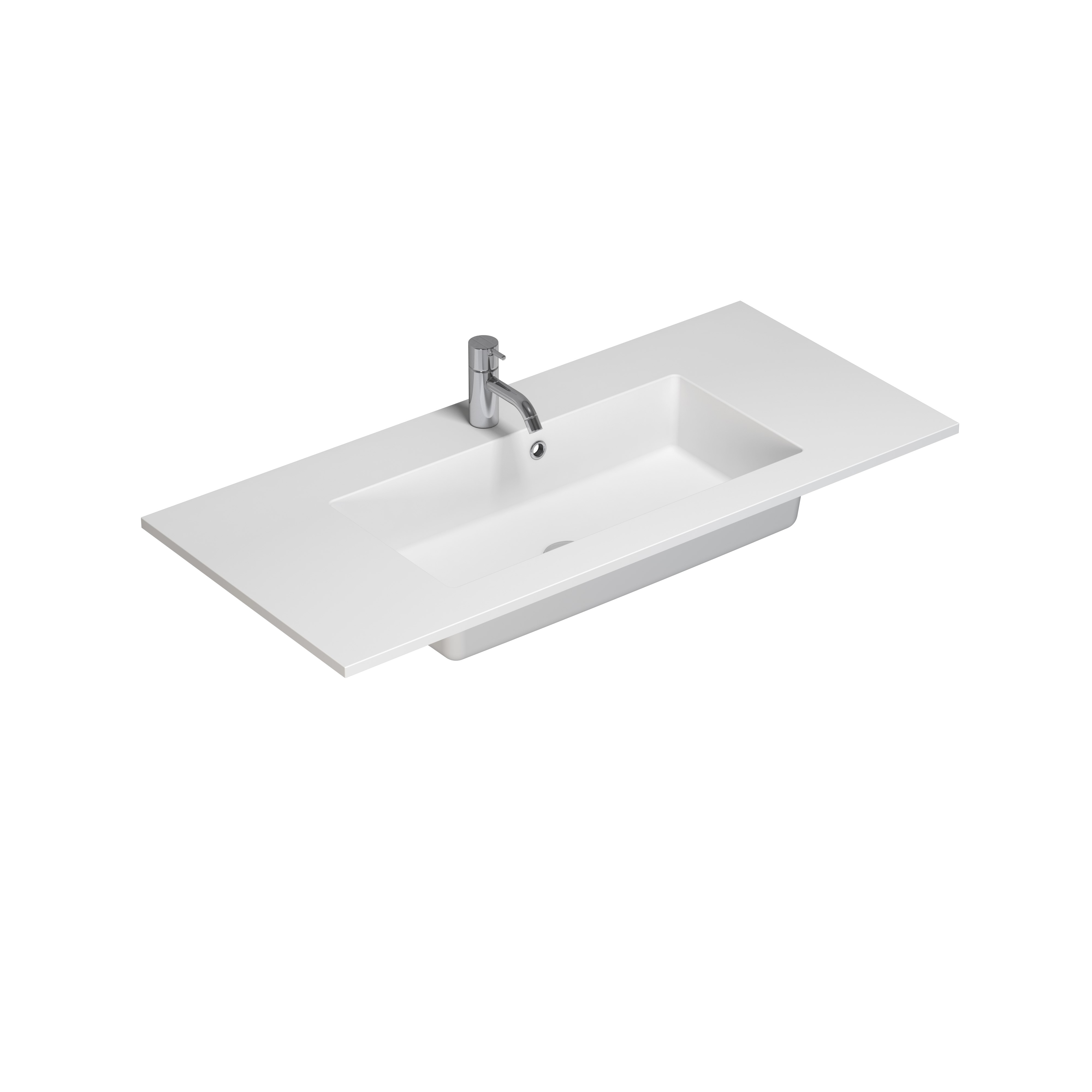Scanbad Delta Micca håndvask 100 cm solid surface hvid