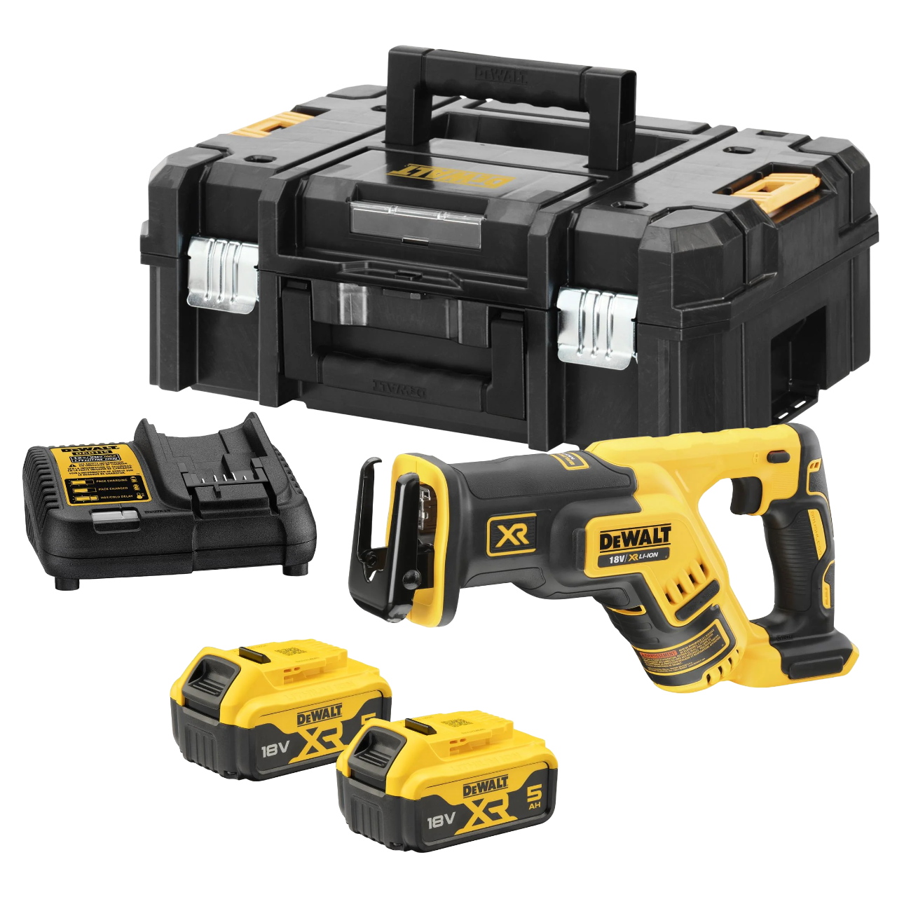 Dewalt DCS367P2-QW 18V XR Bajonetsav med 2 stk. batteri og lader