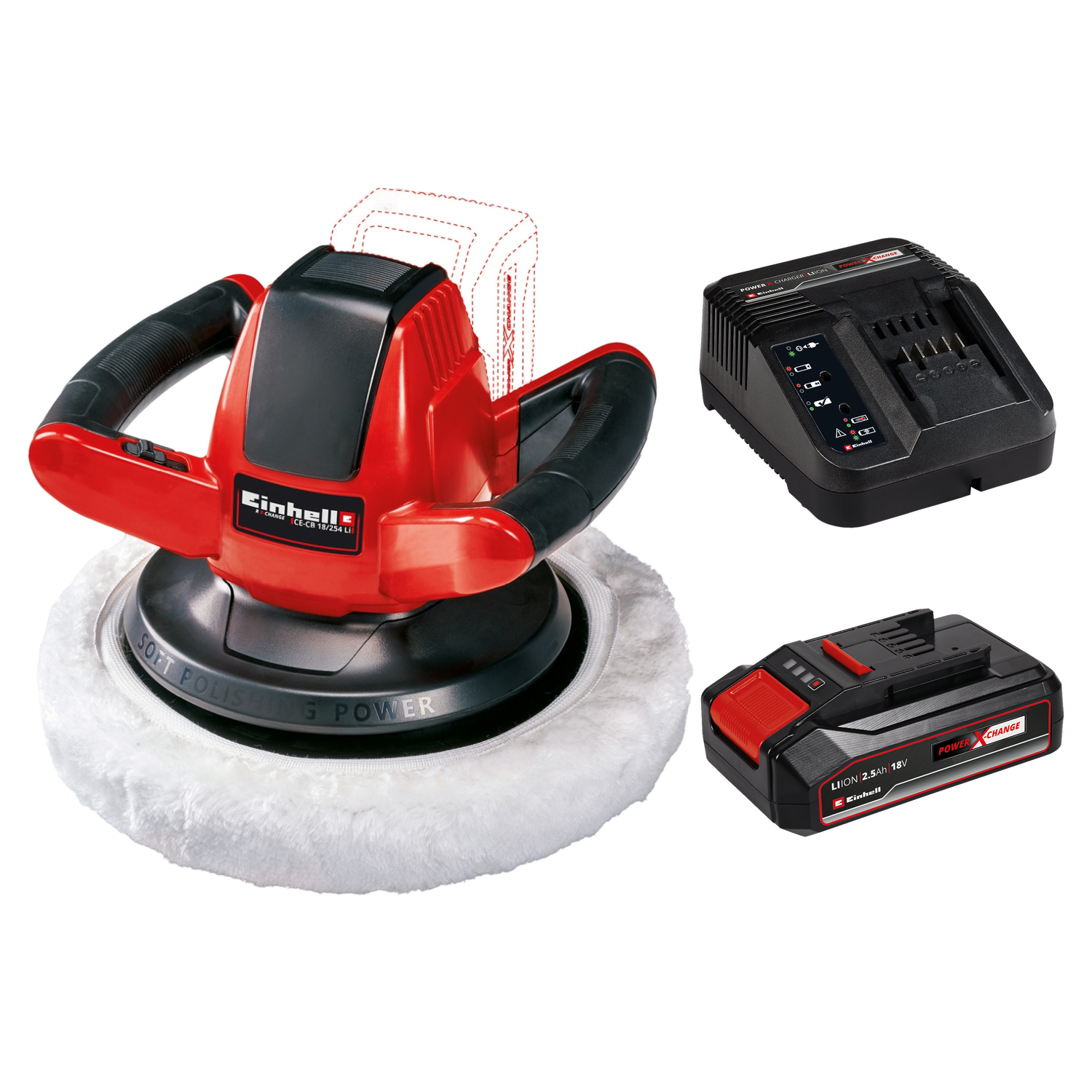 Einhell CE-CB 18V/254 Li Poleremaskine med batteri og lader