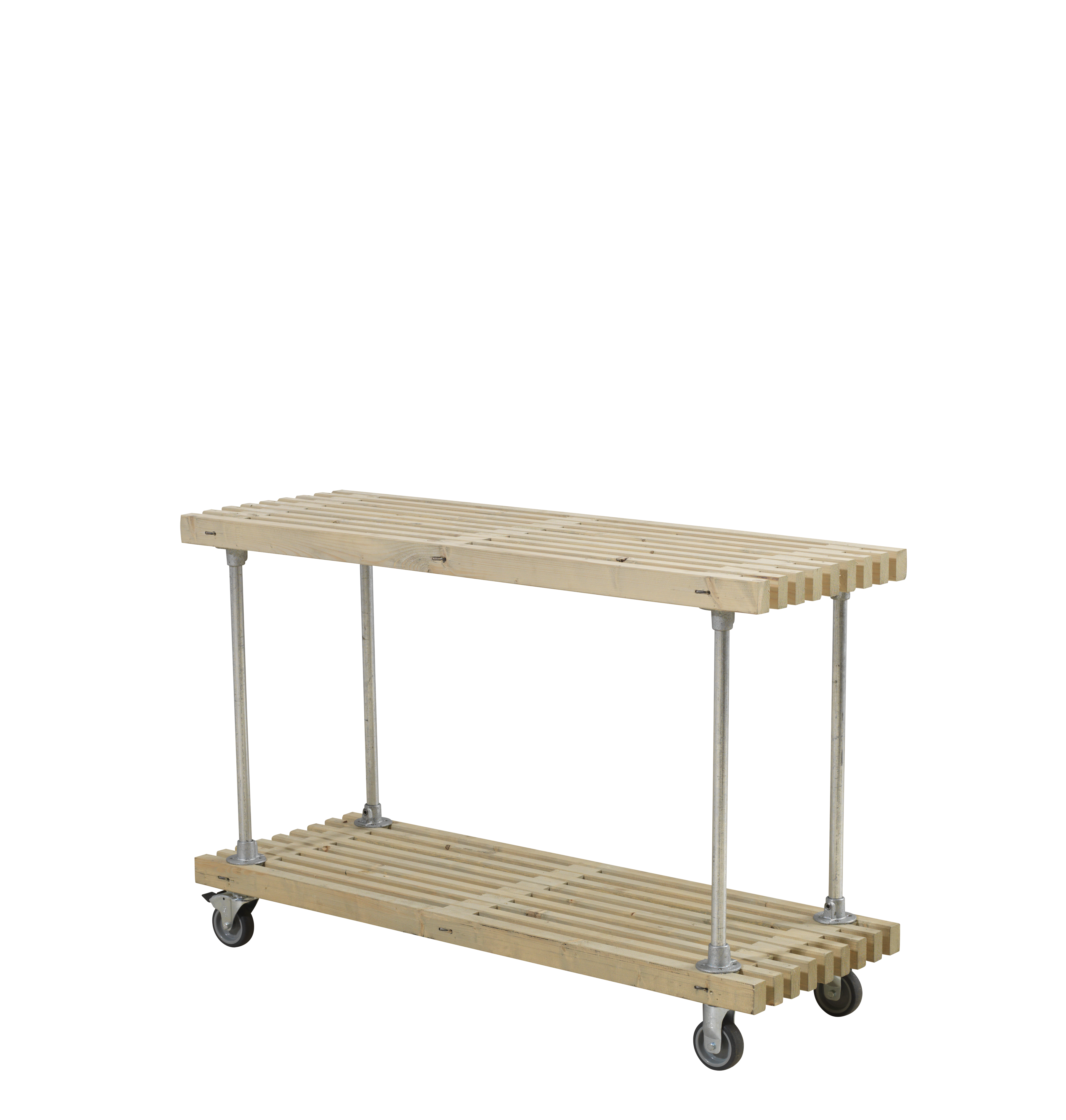 Plus Tralle Grill-/Anretterbord med hjul 138 cm - Drivtømmerfarve