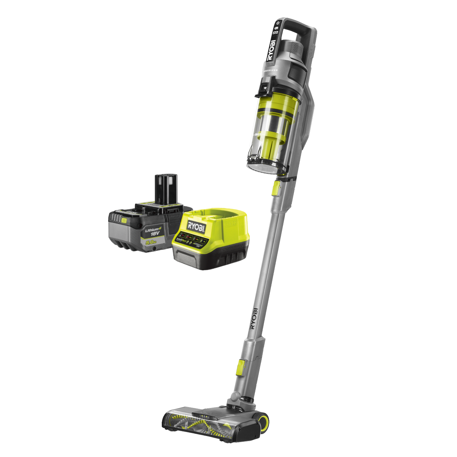 Ryobi RSVS18BL ONE+ 18V Kulfri Støvsuger med 5,0Ah batteri og lader