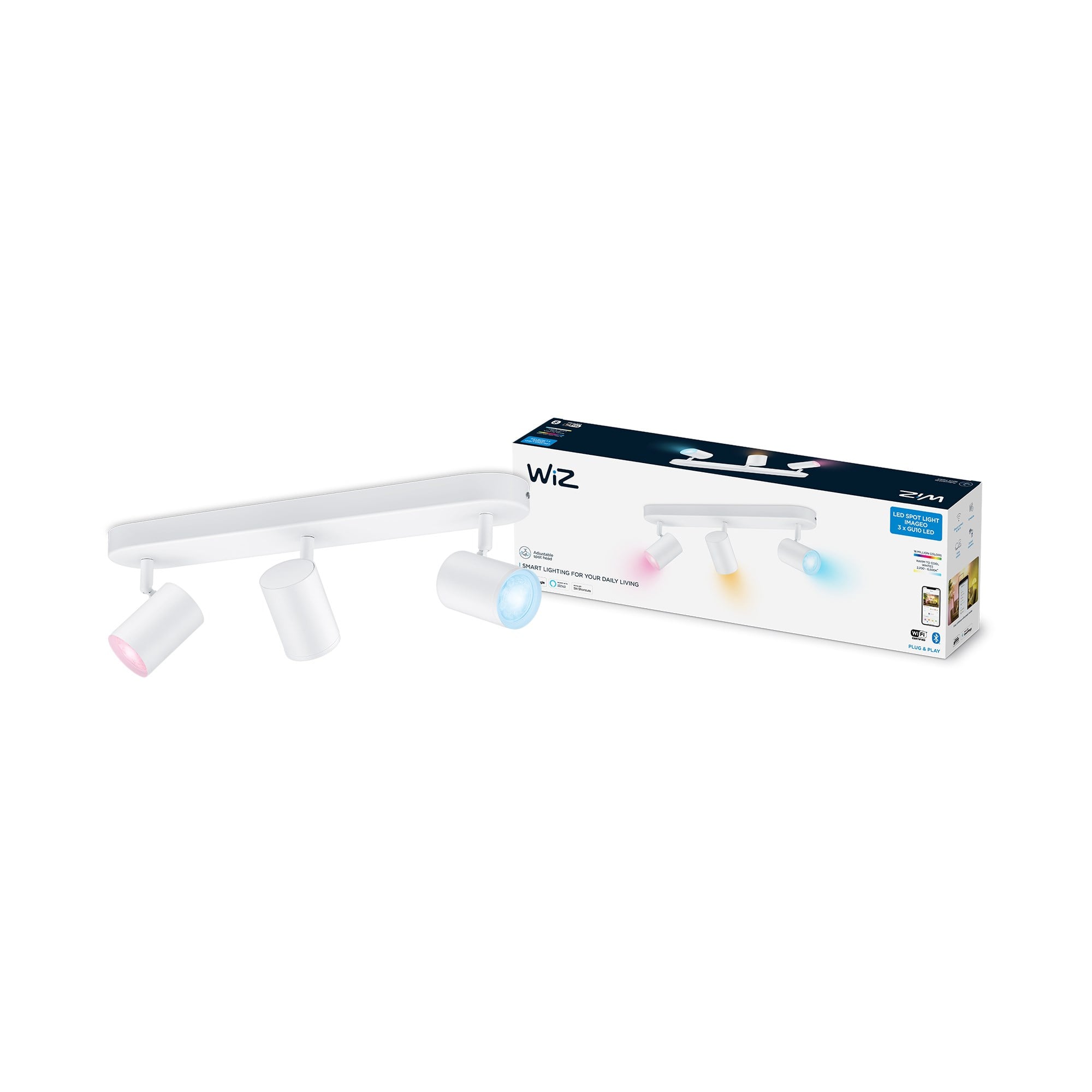 WiZ Imageo Colors and Tunable White triple spot i hvid