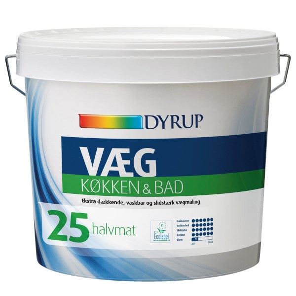 Dyrup Køkken og bad vægmaling glans 25 - 4,5 liter