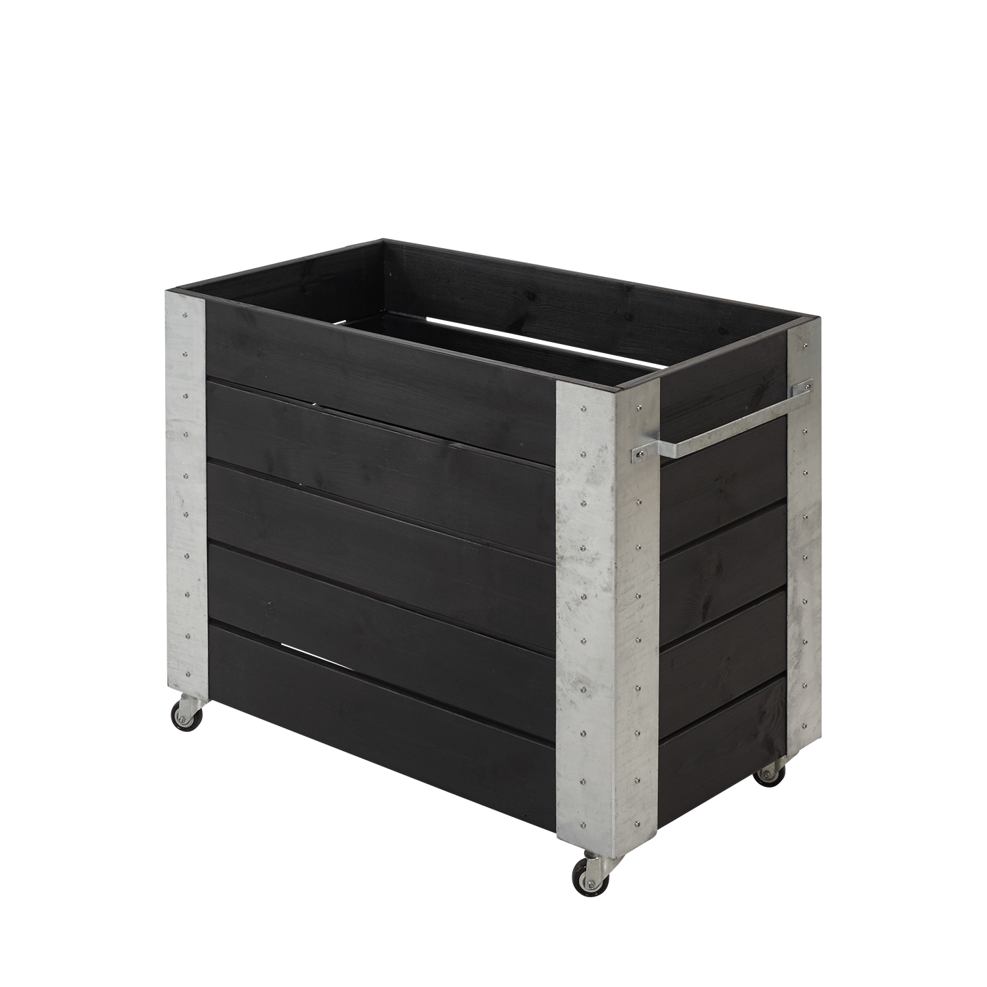 Plus Cubic Blomsterkasse med hjul 50×87×70 cm i sort