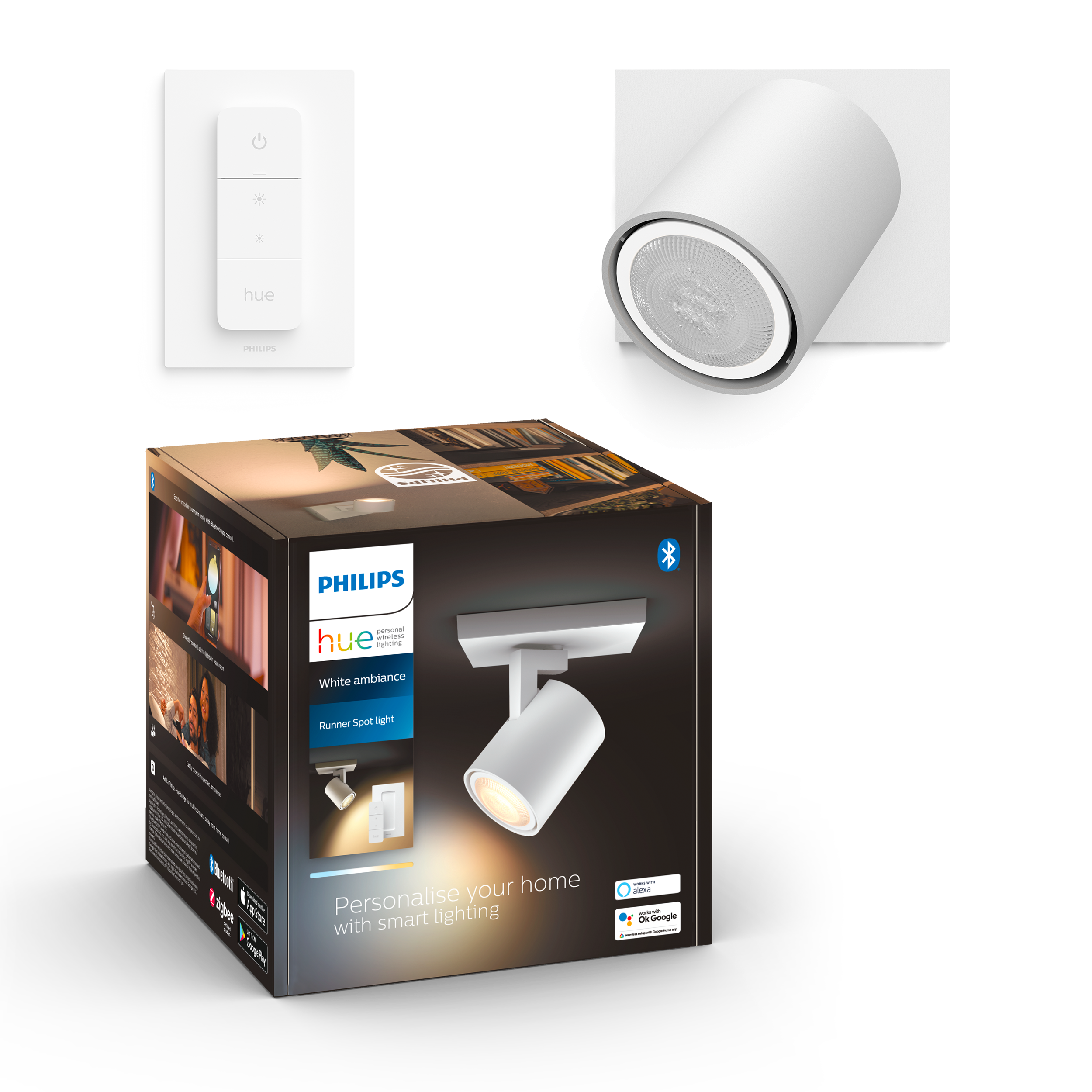 Philips Hue Runner BT WA Enkelt spot i hvid med fjernbetjening
