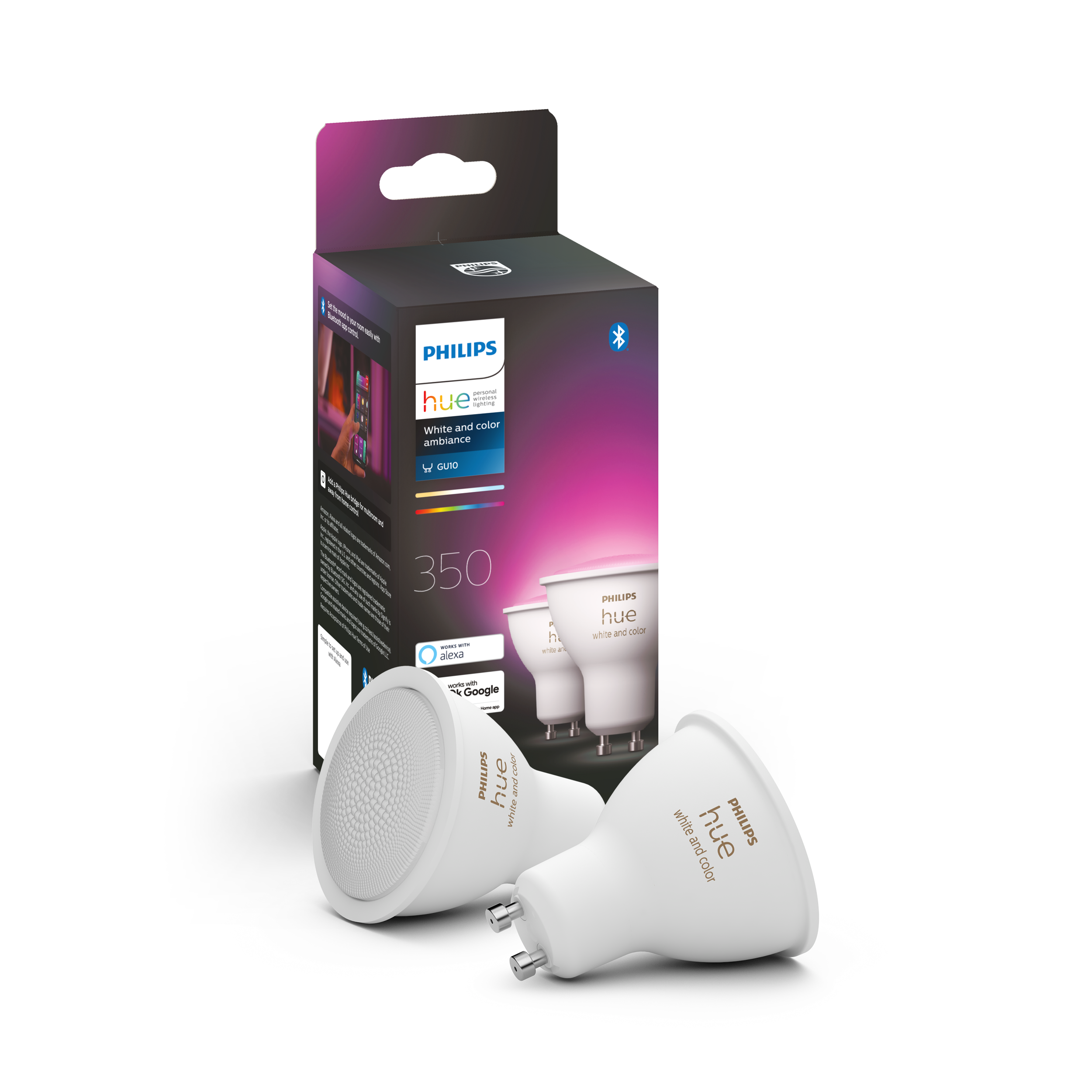 Philips Hue GU10 BT White And Color Ambiance 350 lm spot 2-pak