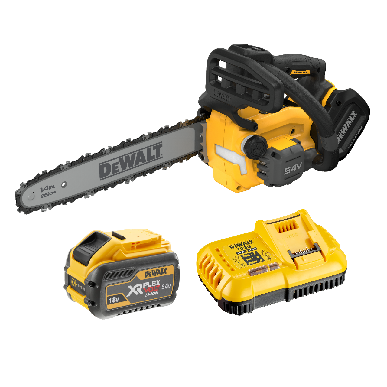 DeWALT DCMCST635X1-QW 54V XR Flexvolt Kædesav med 9,0Ah batteri og lader