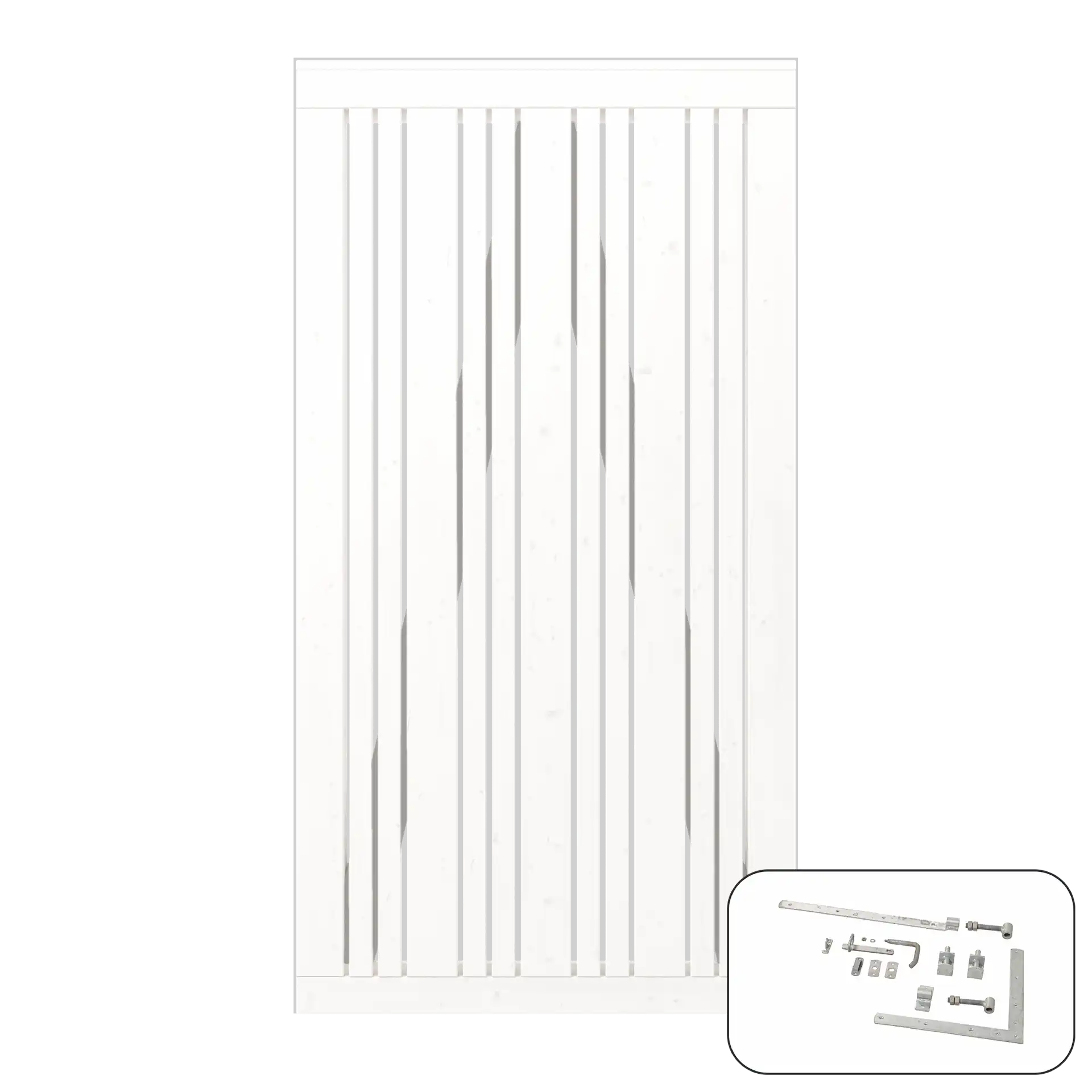 Plus Tangent Enkeltlåge i Hvid RAL 9010 95×180 cm inkl. beslag