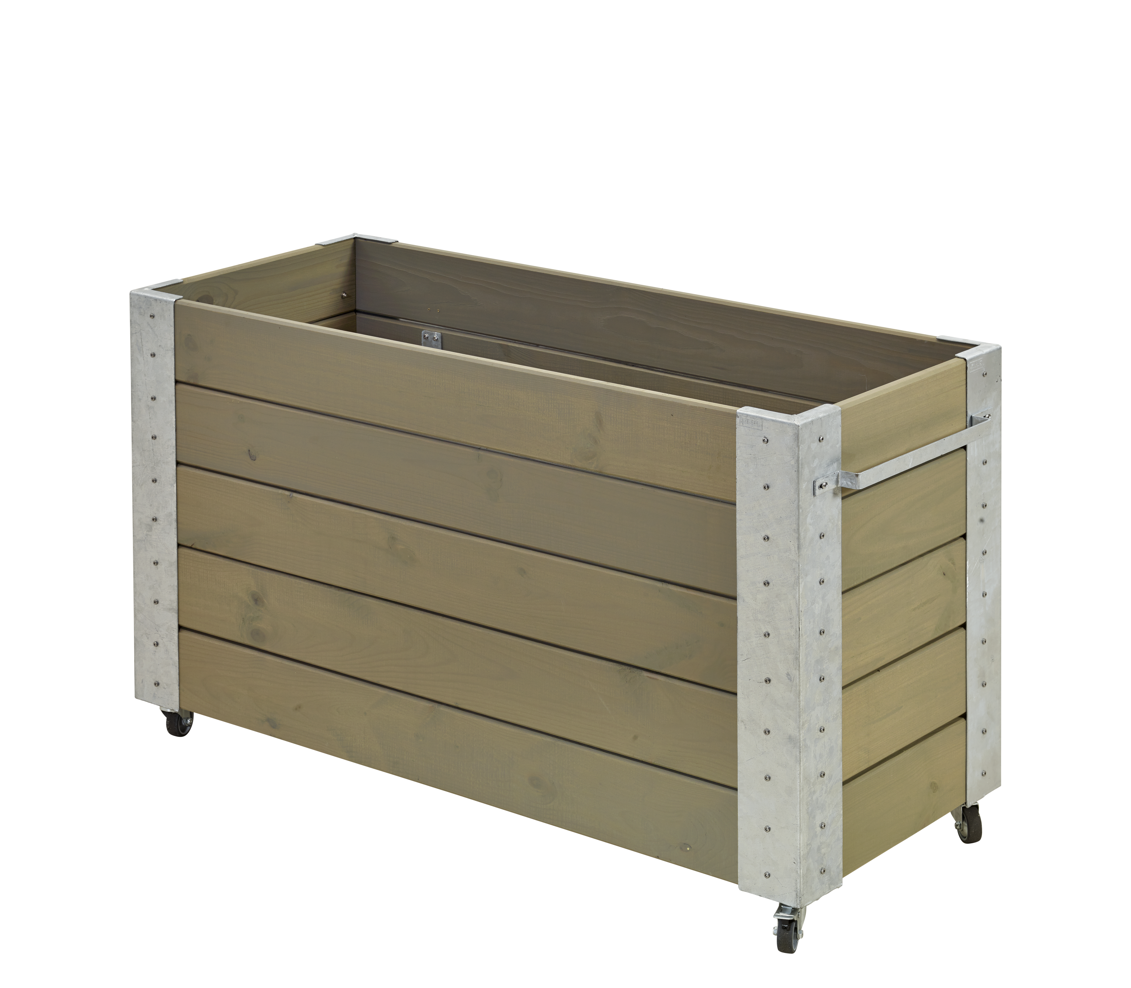 Plus Cubic Blomsterkasse med hjul 50×120×70 cm - Gråbrun